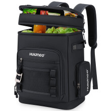 Hulongo Large Waterproof Insulated Cooler Backpack, Black, 30L