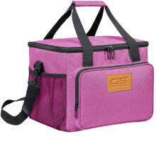 Insulated Portable Food Cooler Bag, Large Capacity, Waterproof, Lightweight, for Camping, BBQ, Travel, and Outdoor Activities (Pink, 24L)
