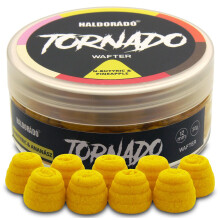Haldorado Tornado Smoking or Bleeding Pellet Boilie Bait, Wafters for Carp Fishing, Special Shape, 100% Biodegradable, 12 mm Wide and 11 mm Long, Yell