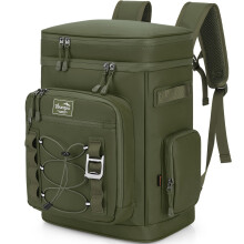YOUNGOA 30L Cooler Backpack, Large Insulated Leakproof Picnic Backpack, Waterproof Cool Bag Rucksack for Camping/Hiking/BBQ, Green