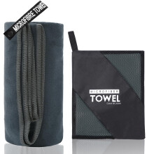 Microfibre Towel, Deep Gray, 80x40cm