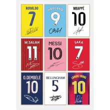 Legends Gallery Ronaldo Messi Haaland Lamine Yamal Bellingham Salah Saka Dembele Mbappe A4 Printed Signed Print Gift For Football Fans (Unframed)
