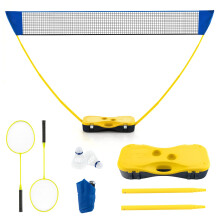 SPOTRAVEL Portable Badminton Net Set, Folding Badminton Net (Yellow)