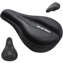 Zacro Bike Seat Cushion - Gel Padded Bike Seat Cover for Men & Women Comfort, Adjustable Vel-cro Secure Bicycle Cushion, Upgraded Installation Fit wit