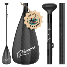 FOWAWU Half Carbon SUP Paddles - 3 Piece Adjustable Paddle Board Paddle - Lightweight Oar for Partially Carbon Fiber Paddleboard - 1.64 lbs (745g) Flo