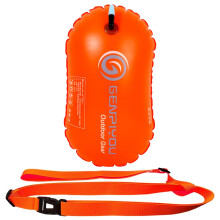 Swim Buoy - LULUWA Inflatable Wild Swimming Tow Float for Open Water Sports Racing Training with Highly Visible (Orange)