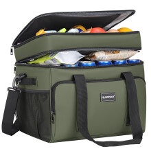 Hulongo Cool Bag, 42L Double Cool Box, Insulated Cooler Bag, Green