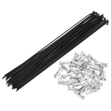 Motoforti Bicycle Spokes 14G 255mm Length Carbon Steel Black 36 Set