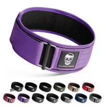 Gymreapers Quick-Lock Weightlifting Belt for Men - Gym Weightlifting Belt - With 4" Neoprene Metal Buckle - Back Support - For Women - Size M - Purple