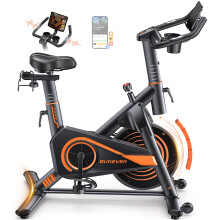 Burever Exercise Bike with LCD Display, Spin Bike with APP, 0-100% Magnetic Resistance, Dumbbell Rack, Exercise Bikes for Home Gym Use, 15kg Flywheel,