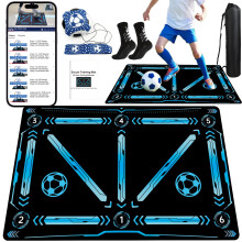 Professional Football Training Mat with Video for Home Skills & Drills - Non-Slip Silent Soccer Footwork Mat for Indoor Dribbling & Ball Control,Incre