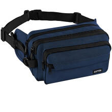 AGPTEK Bum Bag, Large Capacity RFID Waist Bag for Men Women, Denim Blue, L