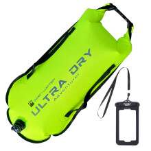 Swim Buoy Tow Floats for Open Water Swimming Highly Visible Swim Float Dry Bag with Adjustable Waist Belt, Carry Strap, Waterproof Phone case Included