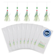 Ancable 45 Pre-Tied Saltwater Hooks Fit for Mackerel (9, Hook Size 12)