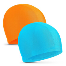 2 Pieces Fabric Swimming Cap Comfortable Elastic Material Swimming Hat Lightweight Bathing Caps for Women Men