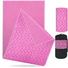 flintronic Yoga Towel, Yoga Mat Towel with Grip Silicone Dots, Microfibre Yoga Blanket Towel, Soft & Breathable, with Quick Dry Yoga Towels and Mesh C