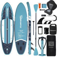 TIGERXBANG Inflatable Stand Up Paddle Board, SUP Board with Seat 11'x34 x6 Wide Paddleboard for Adults & Youth - All Skill Levels, Blue