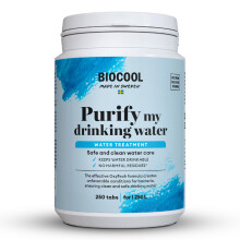 Biocool Water Purification Tablets | 1 tablet treats 5 litres | For Clean Drinking Water in Caravans, Camping, Hiking and Emergencies - 250 Tablets Pa