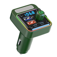 Auto Bluetooth FM Sender Bluetooth V5.0 Green