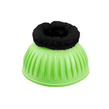 (L, Neon Green) Firefoot Rubber Faux Fur Lined Horse Overreach Boots