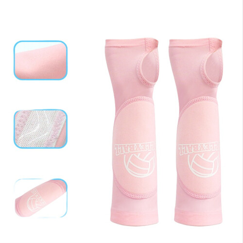 Volleyball Arm Sleeves Pair - Protective Sponge Cushioning for Enhanced Performance Pink 1