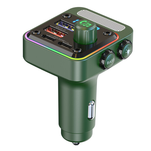 Auto Bluetooth FM Sender Bluetooth V5.0 Green 1