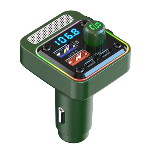 Auto Bluetooth FM Sender Bluetooth V5.0 Green 2