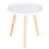 (White, Engineered Wood) Carved Floral Round Coffee Table, White 1