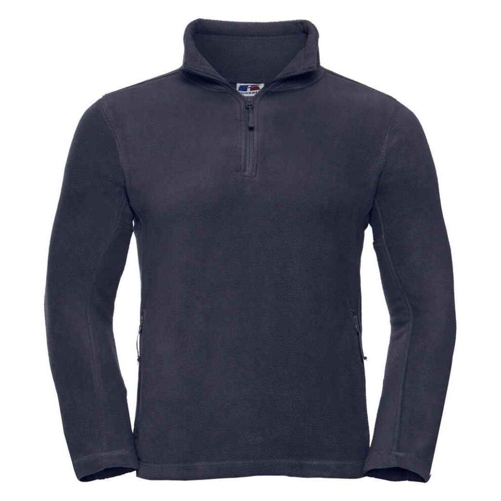 Russell (M, French Navy) Mens Zip Neck Outdoor Fleece Top
