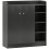 (Black, Engineered Wood) Black Shoe Storage Cabinet with Adjustable Shelves 1