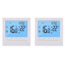 2X Programmeerbare Digitale Thermostaat 3A Wekelijkse Kamertemperatuurregelaar voor Efficiënte Verwarming van Het Huis, Witte Achtergrondverlichting