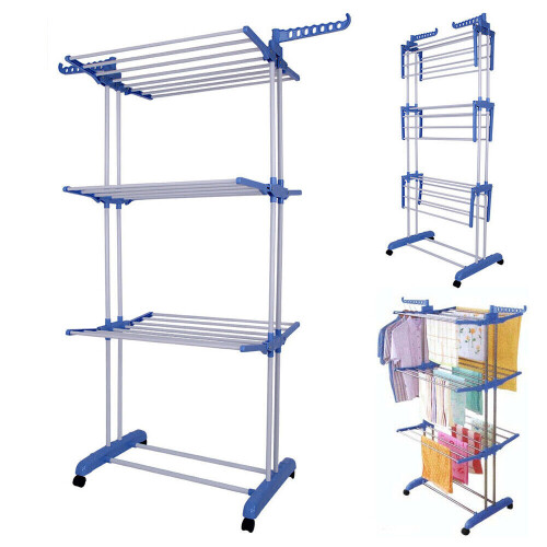 4 Tier Foldable Clothes Airer Rack Dryer Laundry