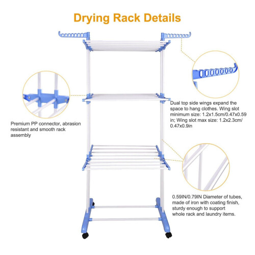 4 Tier Foldable Clothes Airer Rack Dryer Laundry 2
