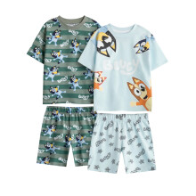 (5-6 Years, Green/Blue) Bluey Boys Bluey & Bingo Short-Sleeved Short Pyjama Set (Pack of 2)