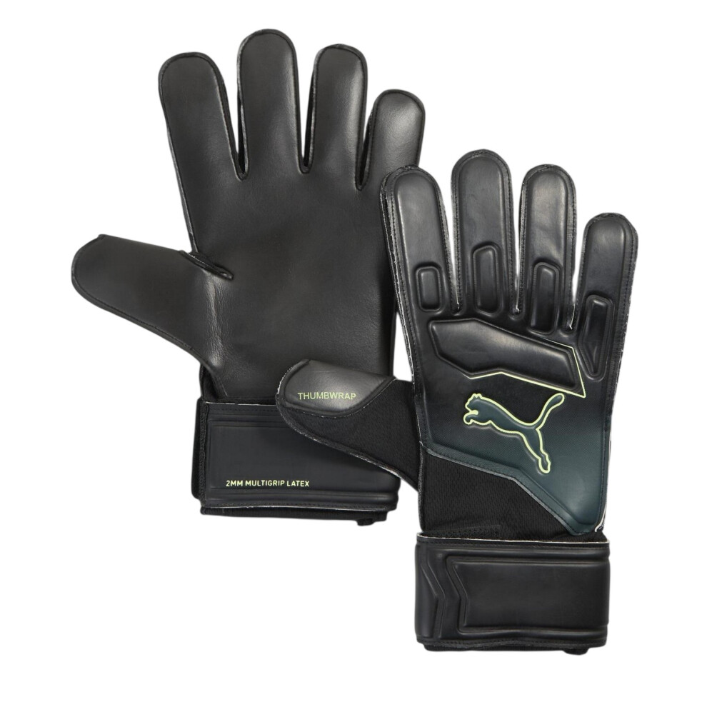 Photos - Goalkeeper Gloves Puma   Childrens/Kids Ultra Play Neon  (8, Black/Green)