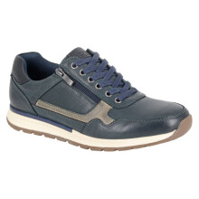 (10 UK, Navy) R21 Mens Leather Side Zip Shoes