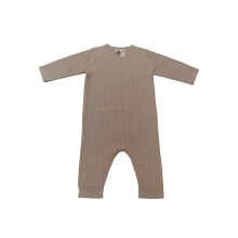 (6-9 Months, Brown) Pretty Green Baby Cable Knit Long-Sleeved Sleepsuit