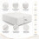 (Double, White) 40cm Extra Deep Fitted Sheet with FREE 40cm Quilted Mattress Protector Soft Microfiber Deep Pocket Bed Sheets 4