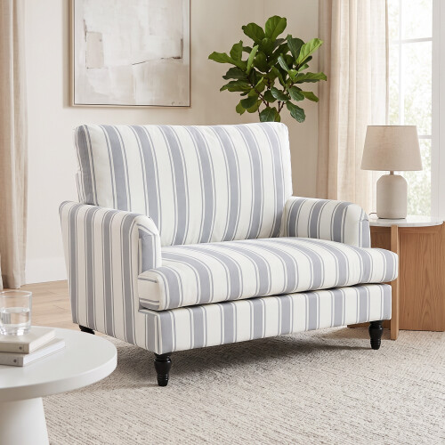 Homcom HOMCOM Velvet Single Sofa Armchair with Stripes, Grey