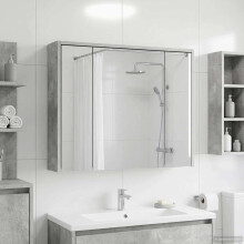 vidaXL Badezimmerspiegelschrank Betongrau 73,5 x 16 x 62,5 cm