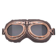 Vintage Copper Goggles Grey Lens Karting Motorcycle Windproof Adjustable