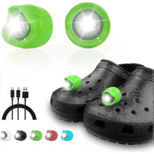 (Green) Croc Light Up Akumulatorowe 2-częściowe zawieszki do reflektorów dla dzieci, chłopców, dorosłych, mężczyzn i kobiet