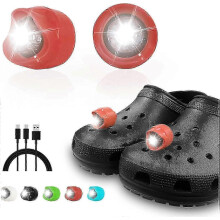 (Red) Croc Light Up Akumulatorowe 2-częściowe zawieszki do reflektorów dla dzieci, chłopców, dorosłych, mężczyzn i kobiet