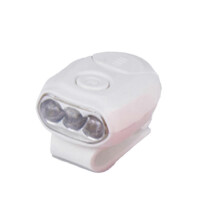 (White) Lampe frontale étanche portable à 3 LED à clipser sur une casquette, idéale en cas de panne de courant.