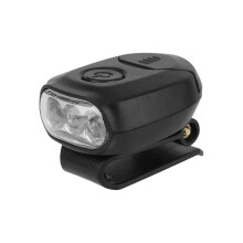 (Black) Lampe frontale étanche portable à 3 LED à clipser sur une casquette, idéale en cas de panne de courant.