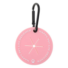 (Pink) Distributeur de sacs à déjections canines mains libres en PVC, support de promenade noir
