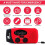 (Red, EU) Survival Ready NOAA AM/FM Radio USB Charging LED Flashlight Multi-Purpose Emergency Gear 5