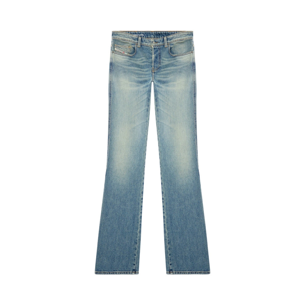 Diesel (33R, Blue Denim) Mens Denim Low Rise Straight Leg Jeans