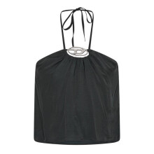 (12 UK, Jet Black) Diesel Womens/Ladies Halter Neck Relaxed Fit Tank Top