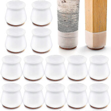 (White, 12PCS) Protectores Patas Silla Silicona con Fieltro, 24 ud